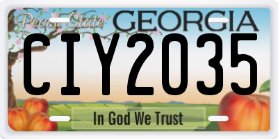 GA license plate CIY2035