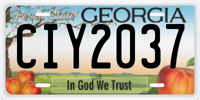 GA license plate CIY2037