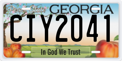 GA license plate CIY2041
