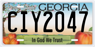 GA license plate CIY2047