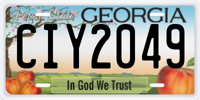 GA license plate CIY2049