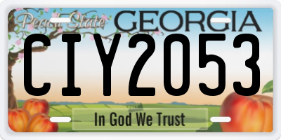 GA license plate CIY2053