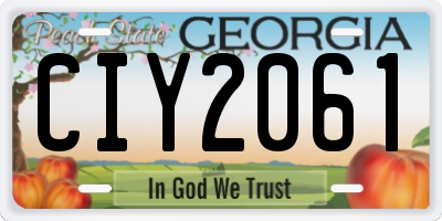 GA license plate CIY2061