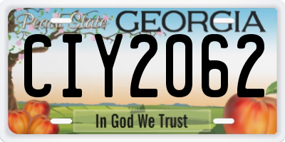 GA license plate CIY2062