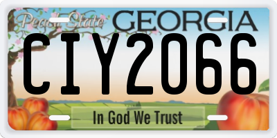 GA license plate CIY2066