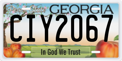 GA license plate CIY2067