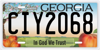 GA license plate CIY2068