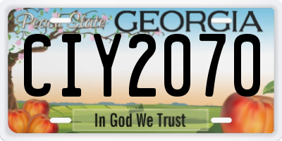 GA license plate CIY2070