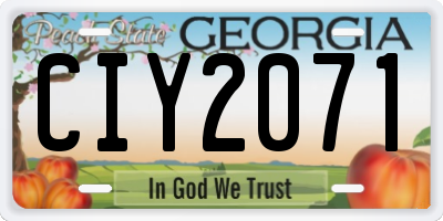GA license plate CIY2071