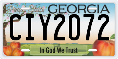 GA license plate CIY2072