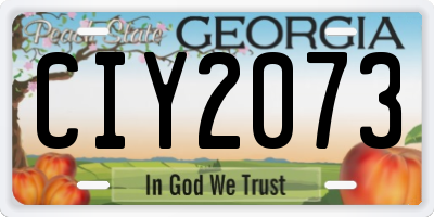 GA license plate CIY2073