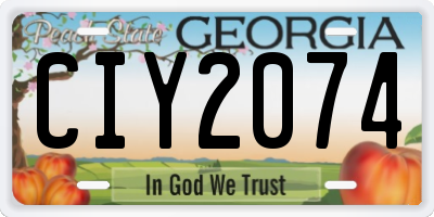 GA license plate CIY2074