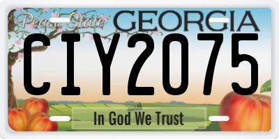 GA license plate CIY2075