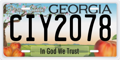 GA license plate CIY2078