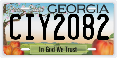 GA license plate CIY2082