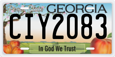GA license plate CIY2083