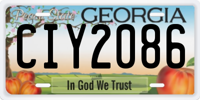 GA license plate CIY2086