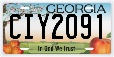 GA license plate CIY2091