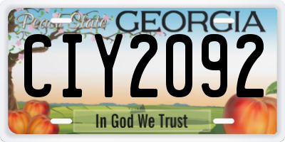 GA license plate CIY2092