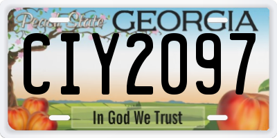 GA license plate CIY2097
