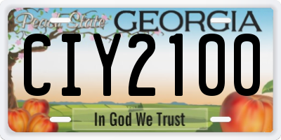 GA license plate CIY2100