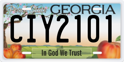 GA license plate CIY2101