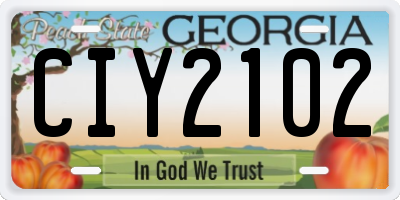 GA license plate CIY2102