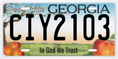 GA license plate CIY2103