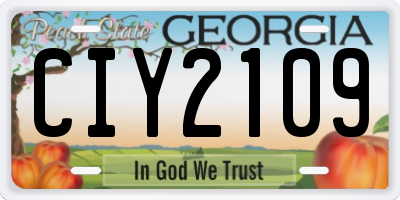 GA license plate CIY2109