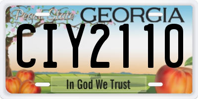 GA license plate CIY2110