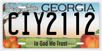 GA license plate CIY2112