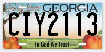 GA license plate CIY2113