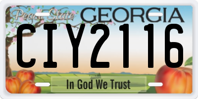 GA license plate CIY2116