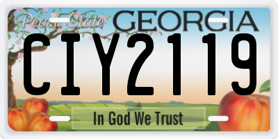 GA license plate CIY2119