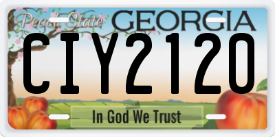 GA license plate CIY2120