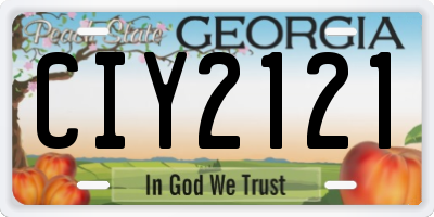 GA license plate CIY2121