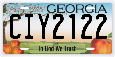 GA license plate CIY2122