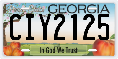 GA license plate CIY2125