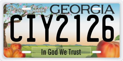 GA license plate CIY2126