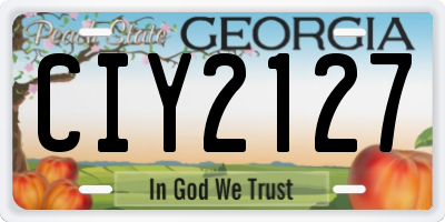 GA license plate CIY2127
