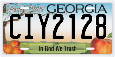 GA license plate CIY2128