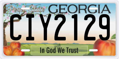 GA license plate CIY2129