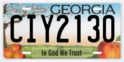 GA license plate CIY2130