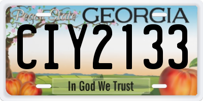 GA license plate CIY2133