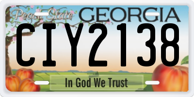 GA license plate CIY2138