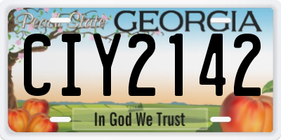 GA license plate CIY2142