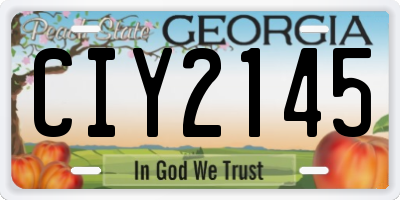 GA license plate CIY2145