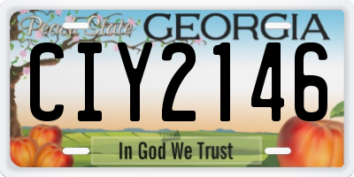 GA license plate CIY2146