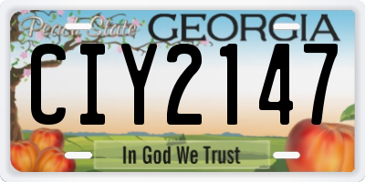 GA license plate CIY2147