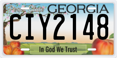 GA license plate CIY2148